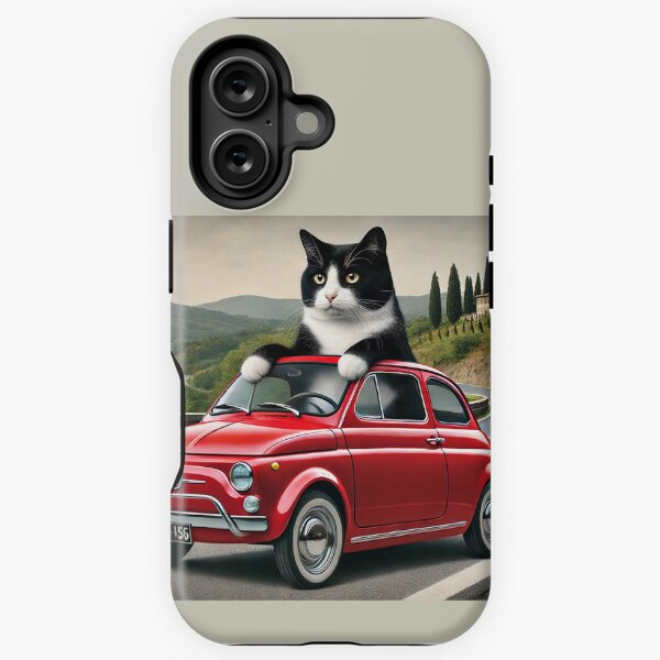 Item preview, Cat in Fiat 500 in the countryside designed and sold by DesignFrabu.