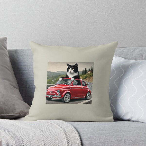 Item preview, Cat in Fiat 500 in the countryside designed and sold by DesignFrabu.