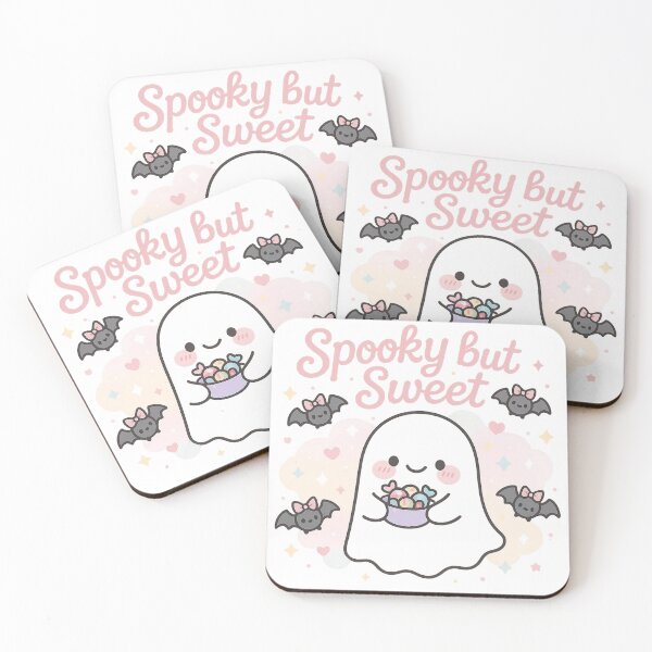 Item preview, Spooky but Sweet - Blushing Ghost with Candy and Bats designed and sold by ppcreation.