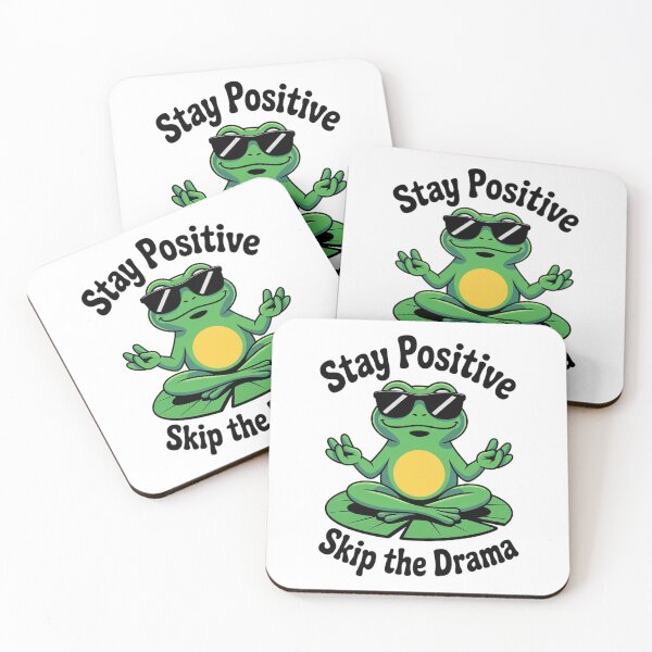 Item preview, Cool Zen Frog – Stay Positive, Skip the Drama designed and sold by Tomasz  Siennicki.