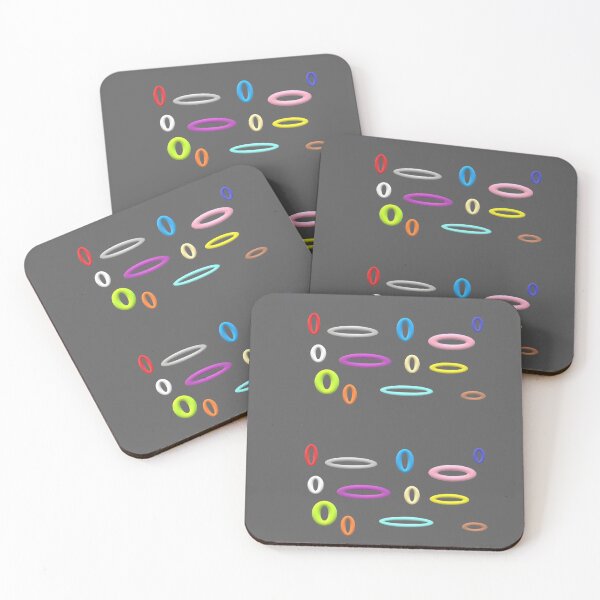 Item preview, Vibrant Floating 3D Rings in Playful Color Palette on Dark Background designed and sold by Diclebaybas.