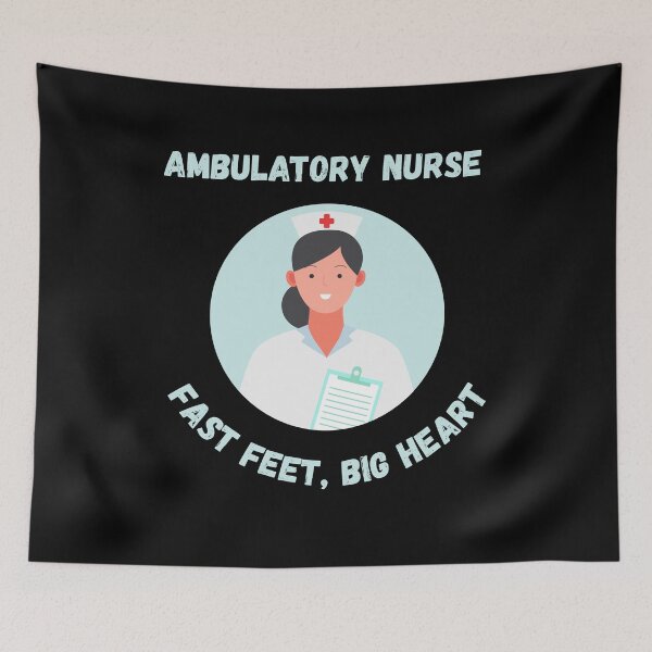Item preview, Ambulatory Nurse – Fast Feet, Big Heart – Retro Style Design designed and sold by Gravly.