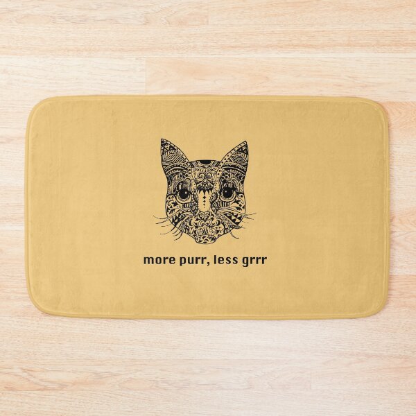 Item preview, Cat Detailed Illustration More Purr Less Grrr designed and sold by LauraCoxArt.