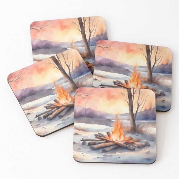 Item preview, Winter Lake Campfire designed and sold by CalmnessbyChoice.