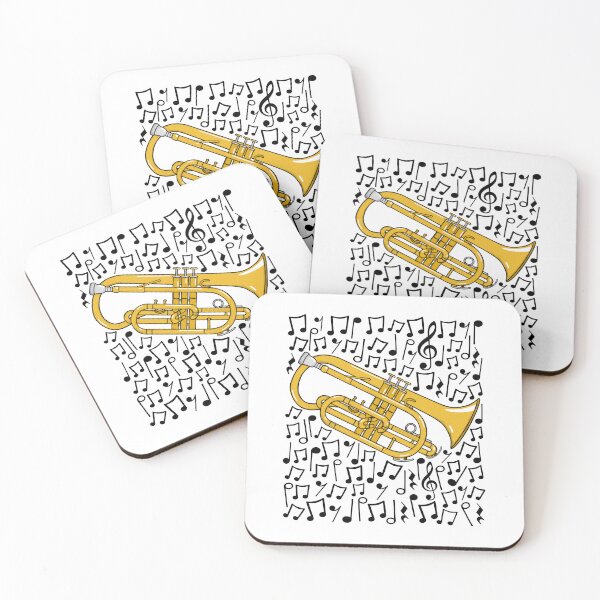 Item preview, Cornet Player Musical Notes Cornetist Brass Teacher Musician designed and sold by doodlerob.