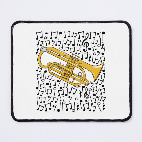 Item preview, Cornet Player Musical Notes Cornetist Brass Teacher Musician designed and sold by doodlerob.