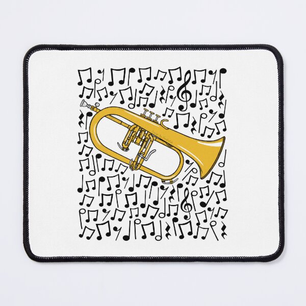 Item preview, Flugelhorn Player Musical Notes Hornist Brass Teacher Musician designed and sold by doodlerob.