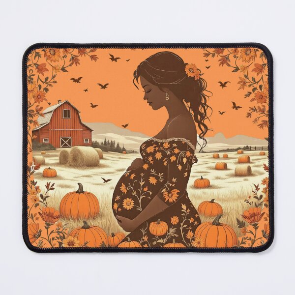 Item preview, Pregnant Halloween Woman Pumpkin Floral Baroque Print, Spooky Baby Shower Decor, Fall Maternity ShirtSpooky Baby Shower Gift designed and sold by TheGaliyaStudio.