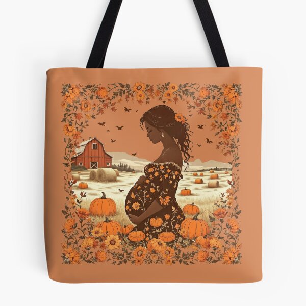 Item preview,  Pregnant Halloween Woman Pumpkin Floral Baroque Print, Spooky Baby Shower Decor, Fall Maternity ShirtSpooky Baby Shower Gift designed and sold by TheGaliyaStudio.