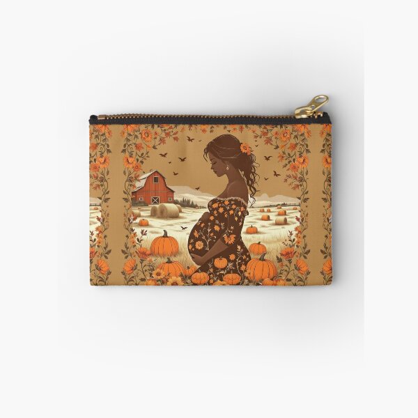 Item preview,  Pregnant Halloween Woman Pumpkin Floral Baroque Print, Spooky Baby Shower Decor, Fall Maternity ShirtSpooky Baby Shower Gift designed and sold by TheGaliyaStudio.