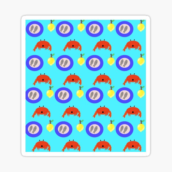 Item preview, Crab, fish and lemon designed and sold by Posterpics.