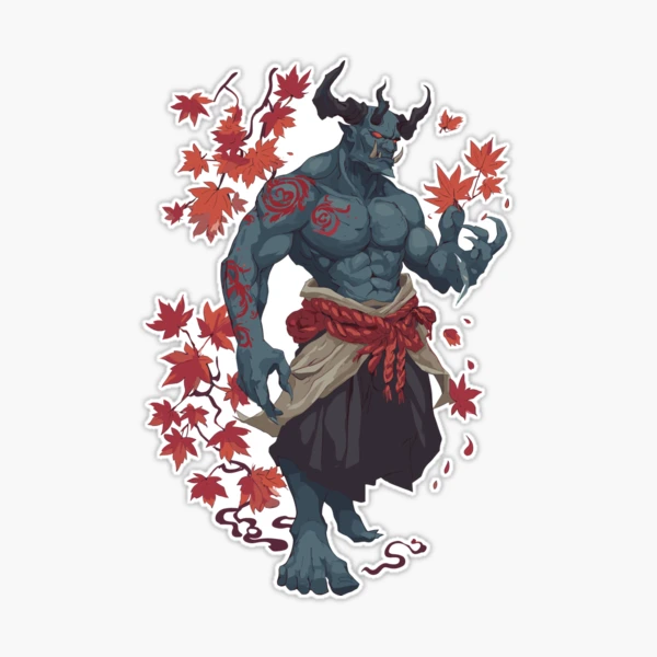 Japanese Oni Demon Red Curse