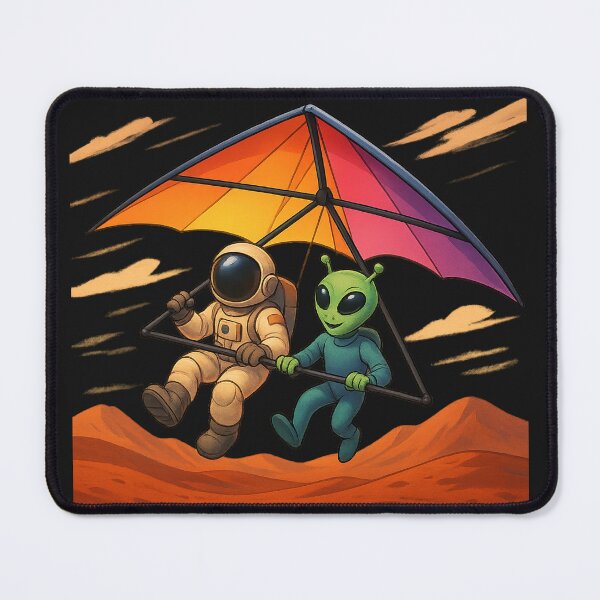 Item preview, Mars Gliders: Alien & Astronaut Ride the Red Winds designed and sold by HEERMANArt.
