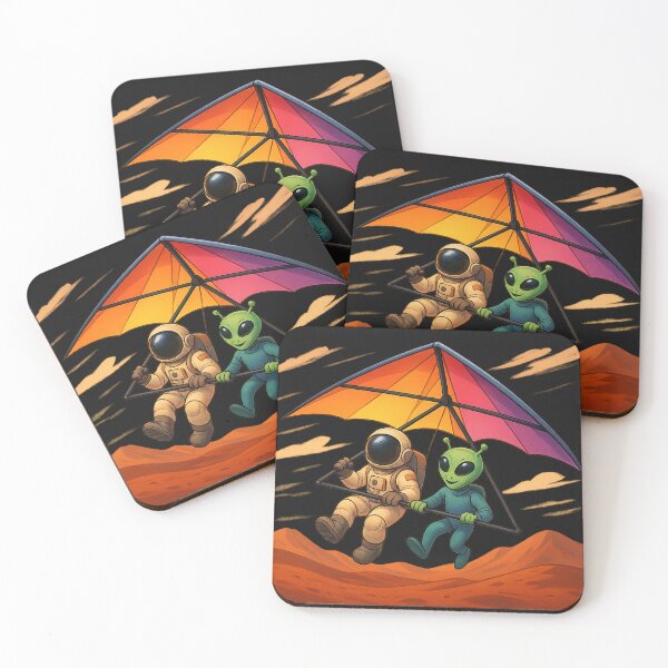 Item preview, Mars Gliders: Alien & Astronaut Ride the Red Winds designed and sold by HEERMANArt.