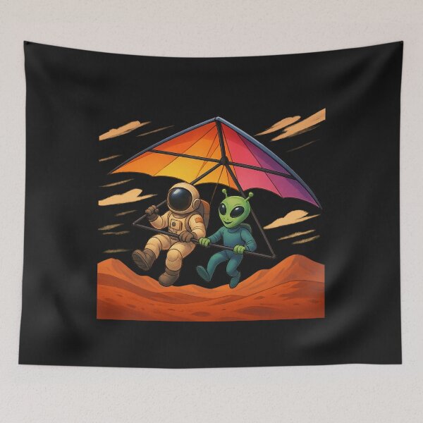 Item preview, Mars Gliders: Alien & Astronaut Ride the Red Winds designed and sold by HEERMANArt.
