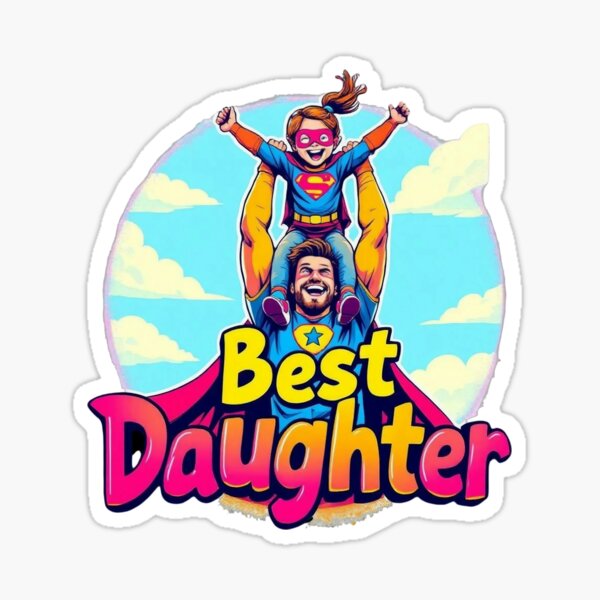 Vista previa del artículo con la obra «Camiseta de superhéroe para la mejor hija | Conjunto familiar a juego | Regalo para la mejor hija», diseñado y vendido por TheGaliyaStudio.