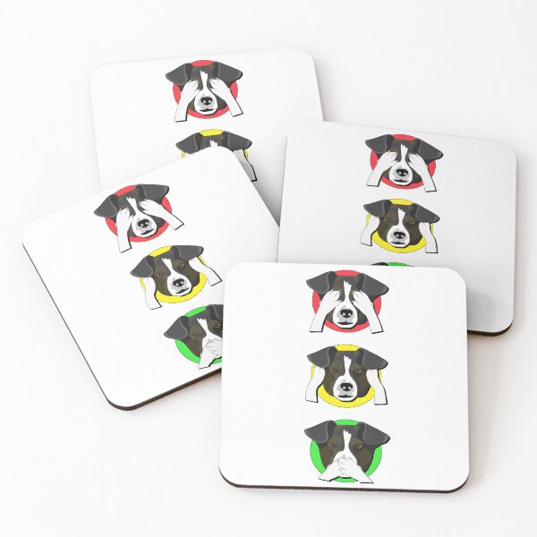 Item preview, Don’t See Bad, Don’t Hear Bad, Don’t Speak Bad Dog Funny Traffic Lights Design | Humorous Canine Art designed and sold by ArtsyExplorer.
