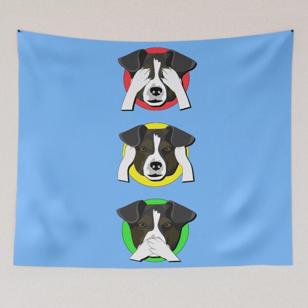 Item preview, Don’t See Bad, Don’t Hear Bad, Don’t Speak Bad Dog Funny Traffic Lights Design | Humorous Canine Art designed and sold by ArtsyExplorer.