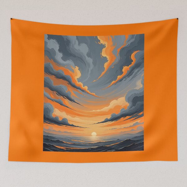 Item preview, Epic Ocean Sunset With Fiery Clouds designed and sold by ProDesignByMK.