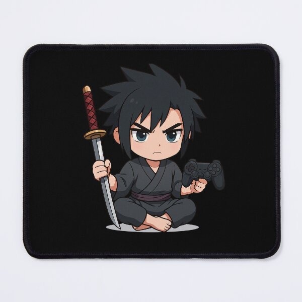 Item preview, Chibi Samurai Gamer – Cool Anime Character with Katana and Game Controller designed and sold by ColorSplash123.
