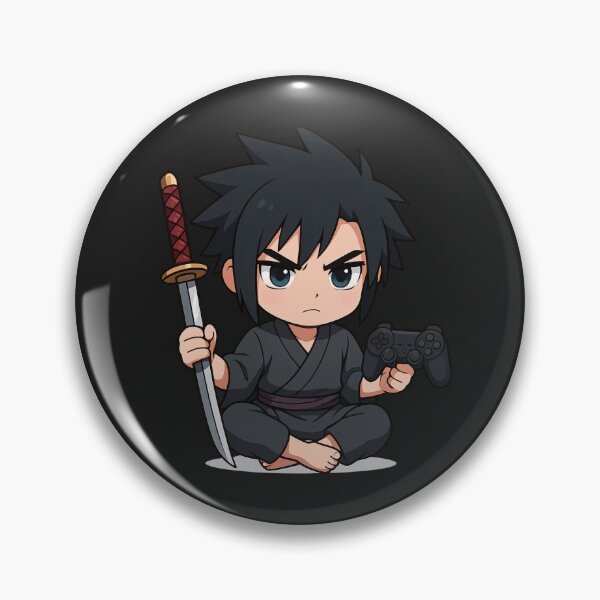Item preview, Chibi Samurai Gamer – Cool Anime Character with Katana and Game Controller designed and sold by ColorSplash123.