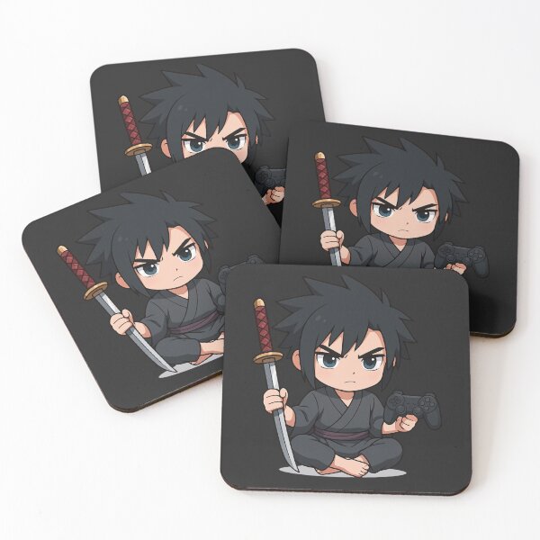 Item preview, Chibi Samurai Gamer – Cool Anime Character with Katana and Game Controller designed and sold by ColorSplash123.