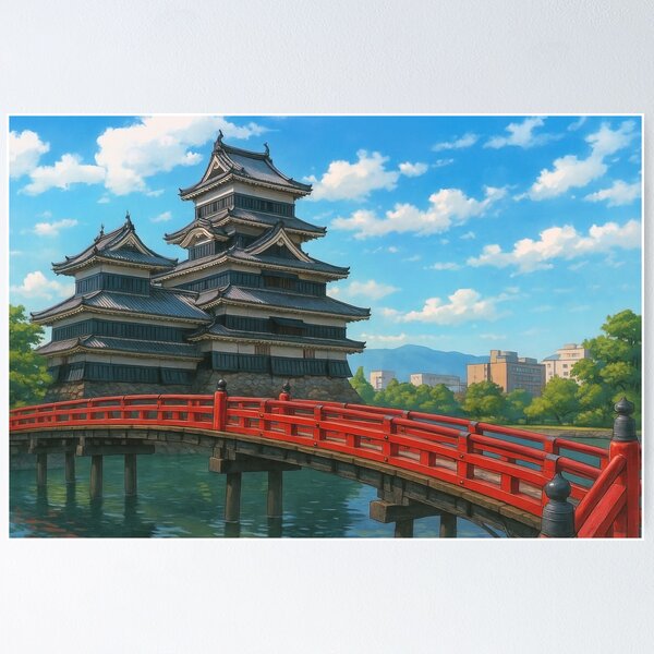 Item preview, Matsumoto Castle and Vermillion Bridge designed and sold by Takeda-art.