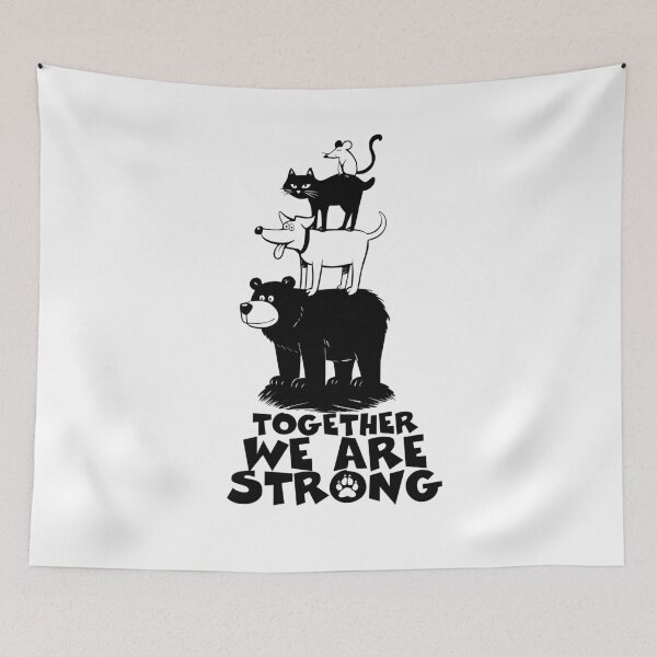 Item preview, Together we are Strong - Animal Encouragement T-Shirt Motif designed and sold by Earth Celebration Designs.