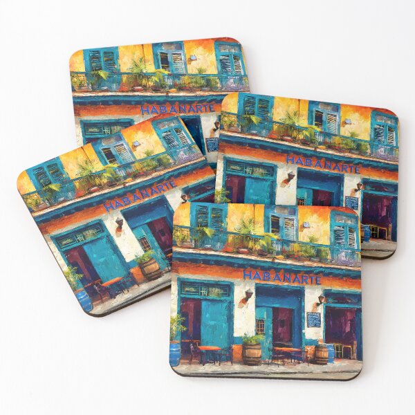 Item preview, Sip Under the Sun at Habanarte Bar - A Colorful Havana Cafe with Blue Doors and Tropical Charm designed and sold by OlfactoART Studio.