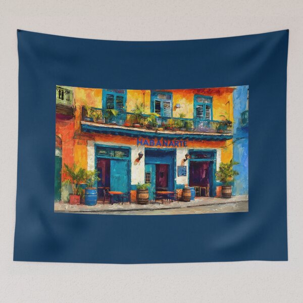 Item preview, Sip Under the Sun at Habanarte Bar - A Colorful Havana Cafe with Blue Doors and Tropical Charm designed and sold by OlfactoART Studio.