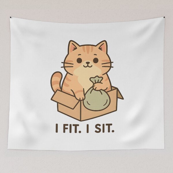 Item preview,  I Fit I Sit Cat in Box designed and sold by shikuldo7.