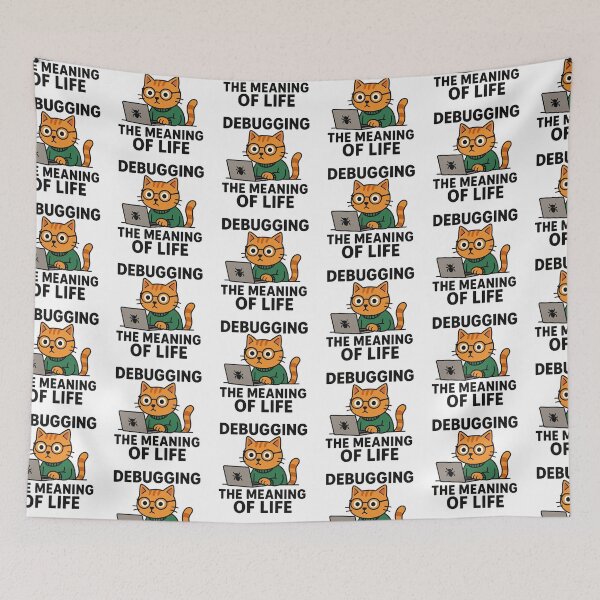 Item preview, Cat Coding - Debugging the Meaning of Life designed and sold by taste-with-it.
