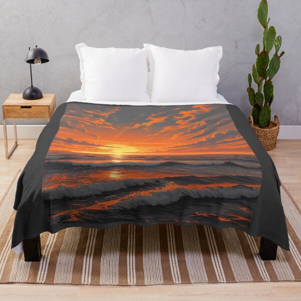 Item preview, Fiery Sunset Explosion Over Ocean Horizon designed and sold by ProDesignByMK.