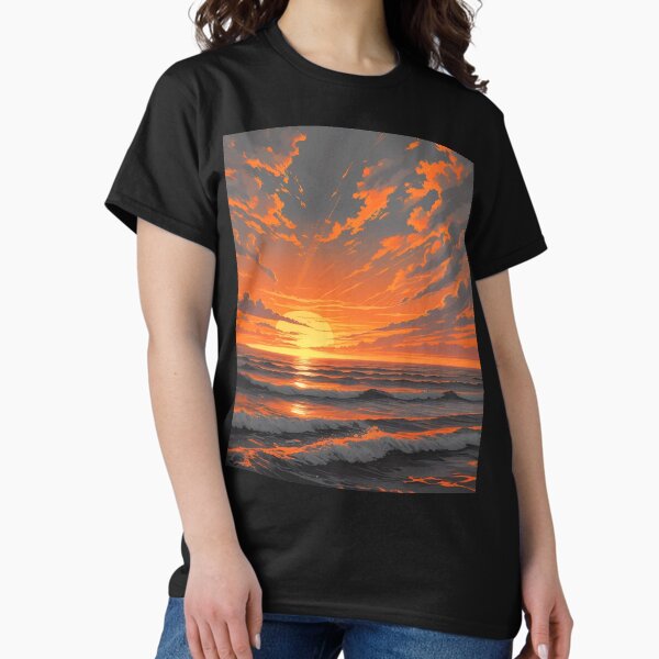 Item preview, Fiery Sunset Explosion Over Ocean Horizon designed and sold by ProDesignByMK.