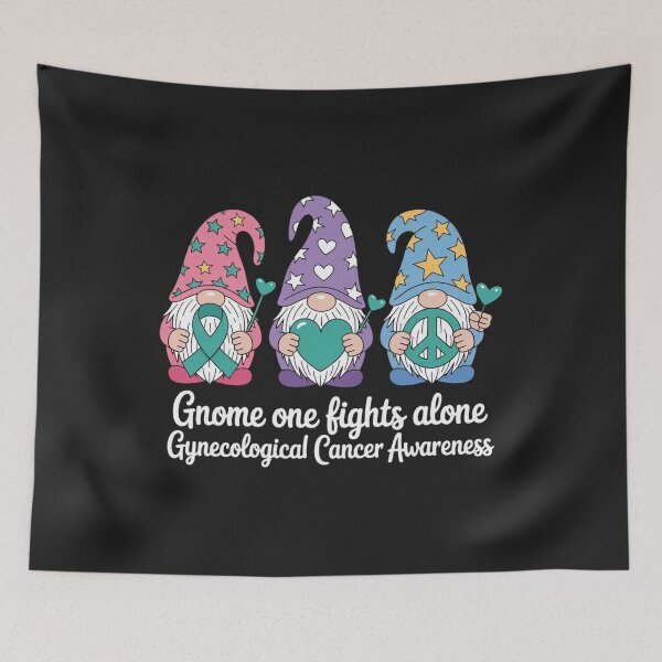 Item preview, Gnome One Fights Alone Gynecological Cancer Awareness designed and sold by ConceptualVibes.