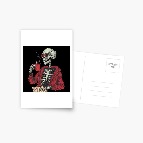 Item preview, Cool teacher Skeleton Coffee Break - Retro Goth Aesthetic designed and sold by NADARTDOM.