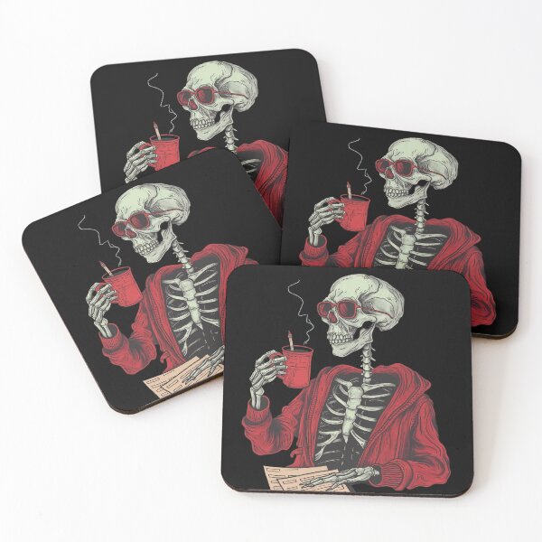 Item preview, Cool teacher Skeleton Coffee Break - Retro Goth Aesthetic designed and sold by NADARTDOM.