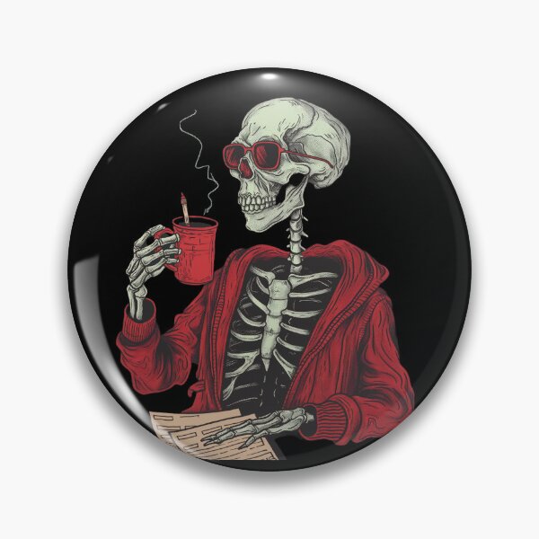 Item preview, Cool teacher Skeleton Coffee Break - Retro Goth Aesthetic designed and sold by NADARTDOM.