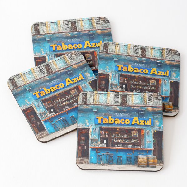 Item preview, Step Into Tabaco Azul - Vibrant Havana Storefront with Blue and Yellow Charm Vivid Architecture designed and sold by OlfactoART Studio.