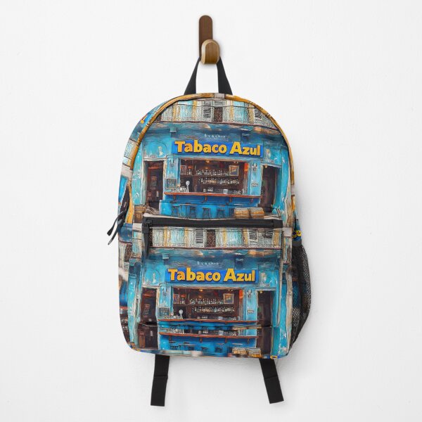 Item preview, Step Into Tabaco Azul - Vibrant Havana Storefront with Blue and Yellow Charm Vivid Architecture designed and sold by OlfactoART Studio.