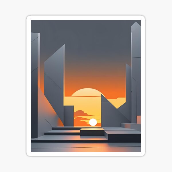 Item preview, Futuristic Architecture at Sunset designed and sold by ProDesignByMK.