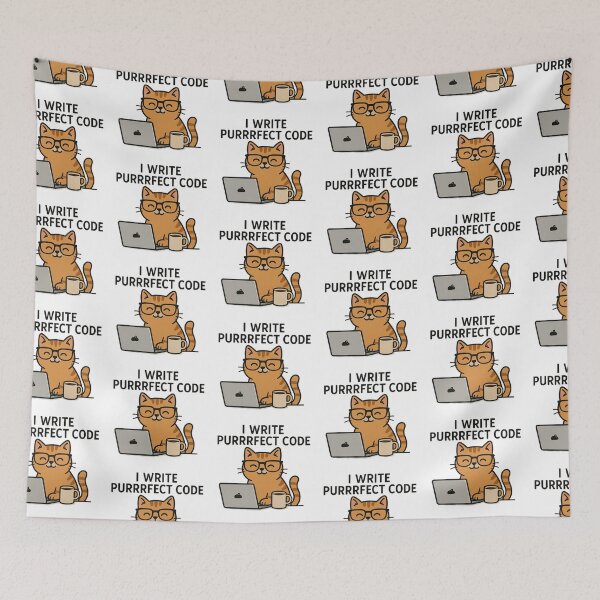 Item preview, Cat Coding - I Write Purrrfect Code designed and sold by taste-with-it.