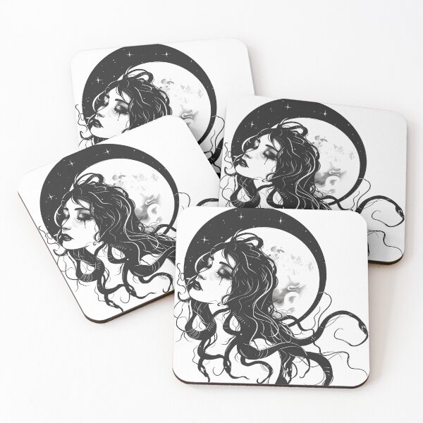 Item preview, Witchcore Medusa - Smoke Snakes & Moon Glow Tattoo Art designed and sold by NADARTDOM.