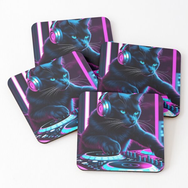 Item preview, Cat dj with neon lights designed and sold by Zoltan98.