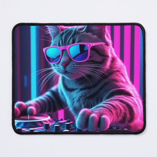 Item preview, Cat dj with neon lights designed and sold by Zoltan98.