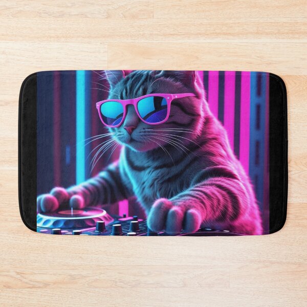 Item preview, Cat dj with neon lights designed and sold by Zoltan98.