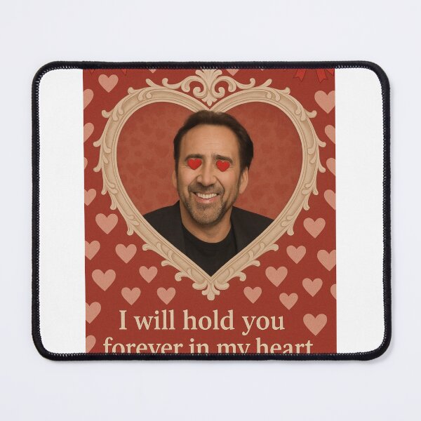 Item preview, Nicolas Cage Happy Valentine's Day funny prank love heart meme designed and sold by CheeseBlueprint.