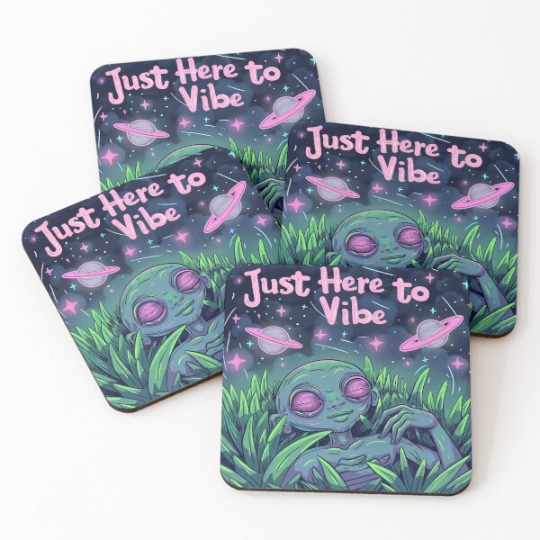 Item preview, Just Here to Vibe - Chill Alien in Space Aesthetic designed and sold by NADARTDOM.