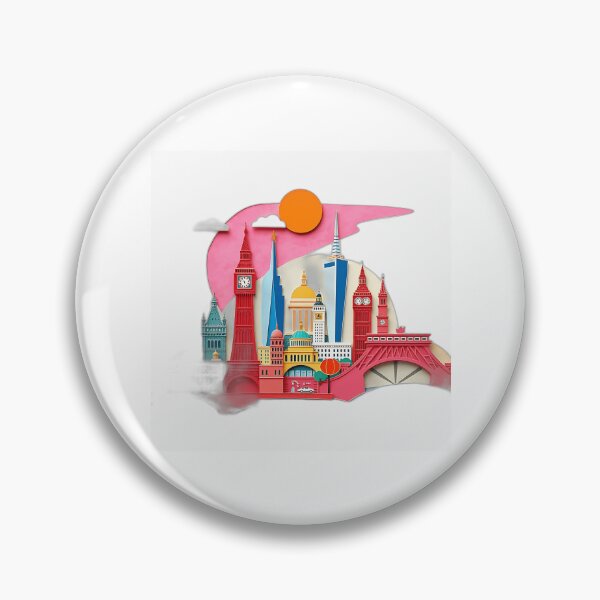 Item preview, Vibrant Paper Collage Landmarks designed and sold by sharon1210.