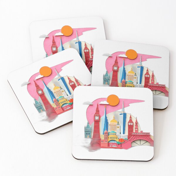 Item preview, Vibrant Paper Collage Landmarks designed and sold by sharon1210.